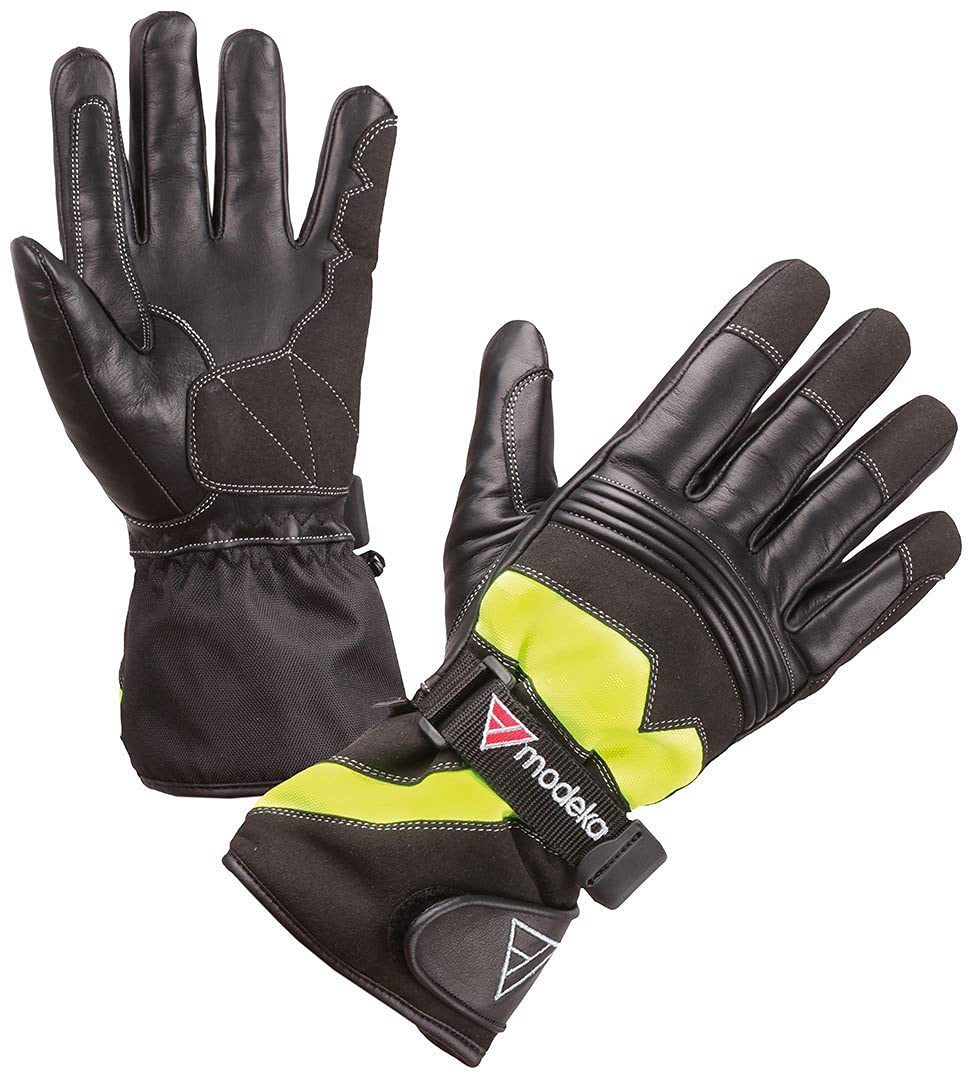 Modeka Freeze Evo Guanti moto bambini (Black/Yellow,XL)