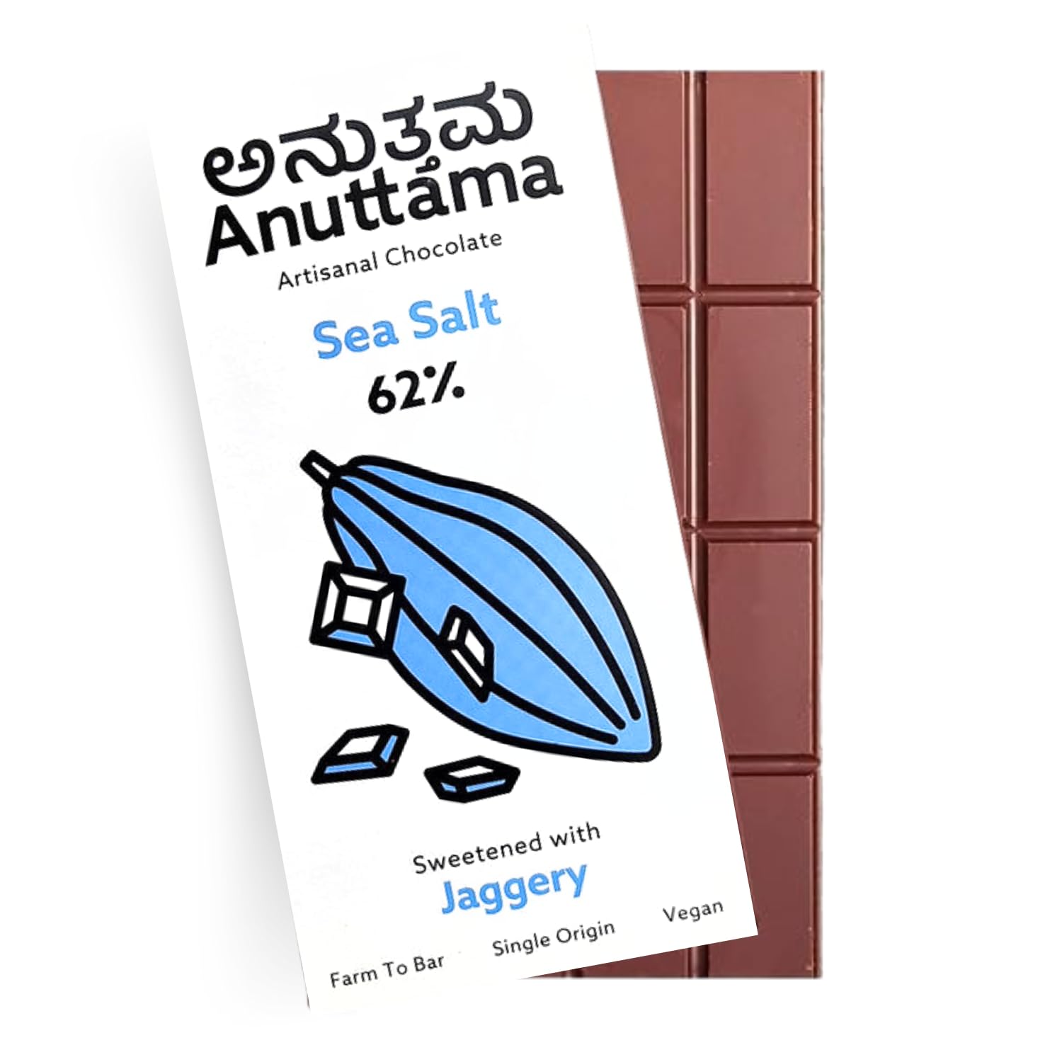 ANUTTAMA Dark Chocolate Sea Salt 62% Cocoa 50 gm | Chocolate Diwali Offer | Sugar Free | Jaggery Sweetened | Gluten Free | Handmade Chocolate | Vegan | Natural Chocolate Bar 50gm (B0CQCXFYZF) Amazon Price History, Amazon Price Tracker