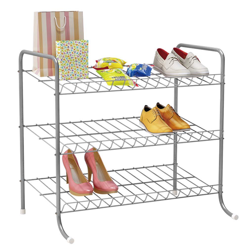XYSQWZ Door Shoe Racks, Shoe Racks, 3 Tier Heavy Duty Metal Shoe Rack Holds Upto 9 Pairs 68 * 37 * 57cm Ideal for Hallway Bathroom Living Room Bedroom and Corridor Feito na China