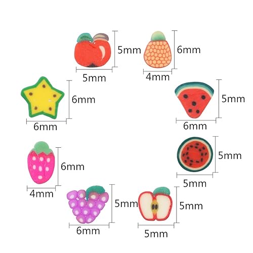 Miniatura 2 de Decora 8paquetes de adornos para decoración de uñas, de frutas, pedazos de pastel, de flores y animales, perfecto para pegar en Slime, manualidades,