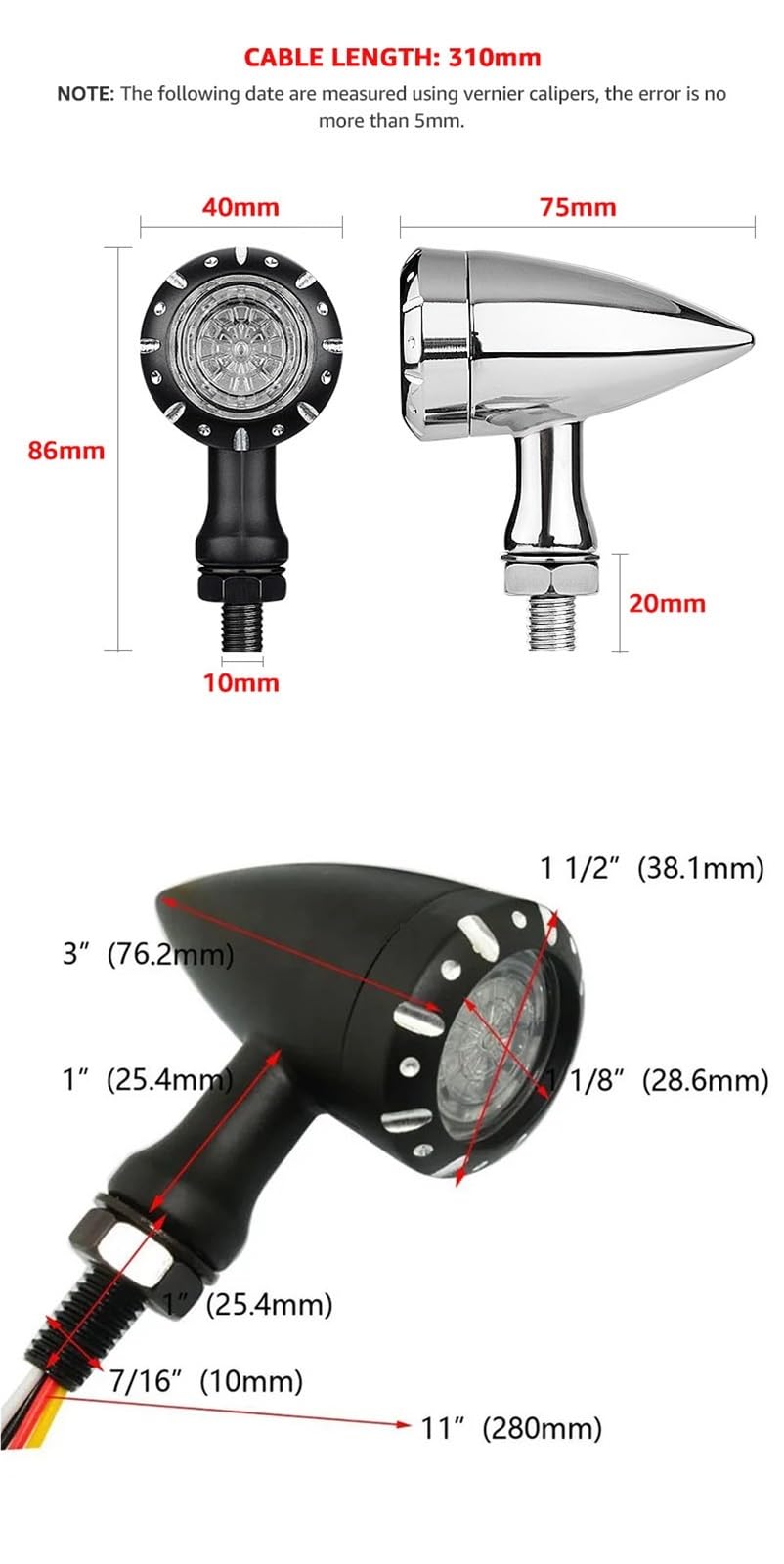 Indicatore Luminoso Per Moto 10mm 12V Di Direzione Lampeggiante Lampada Freno Universale Per KAWASAKI Z900RS ZZR600 Z250 EX250 EX300
