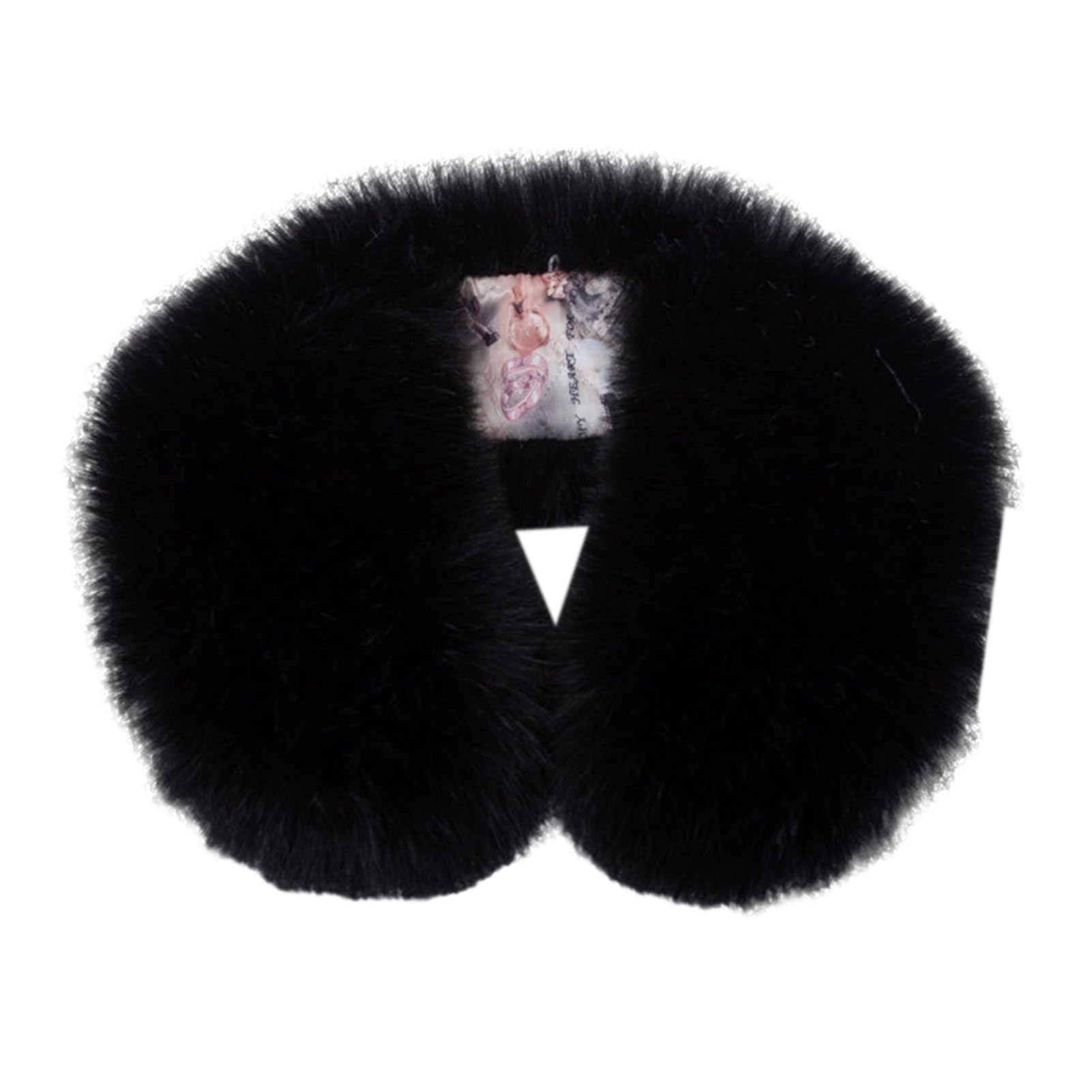 matumou Fake Collar Thickened Soft Fluffy Faux Fur Color Cold-resistant Windproof Unisex Winter Neck Warmer Scarf Women Men Neck Wrap
