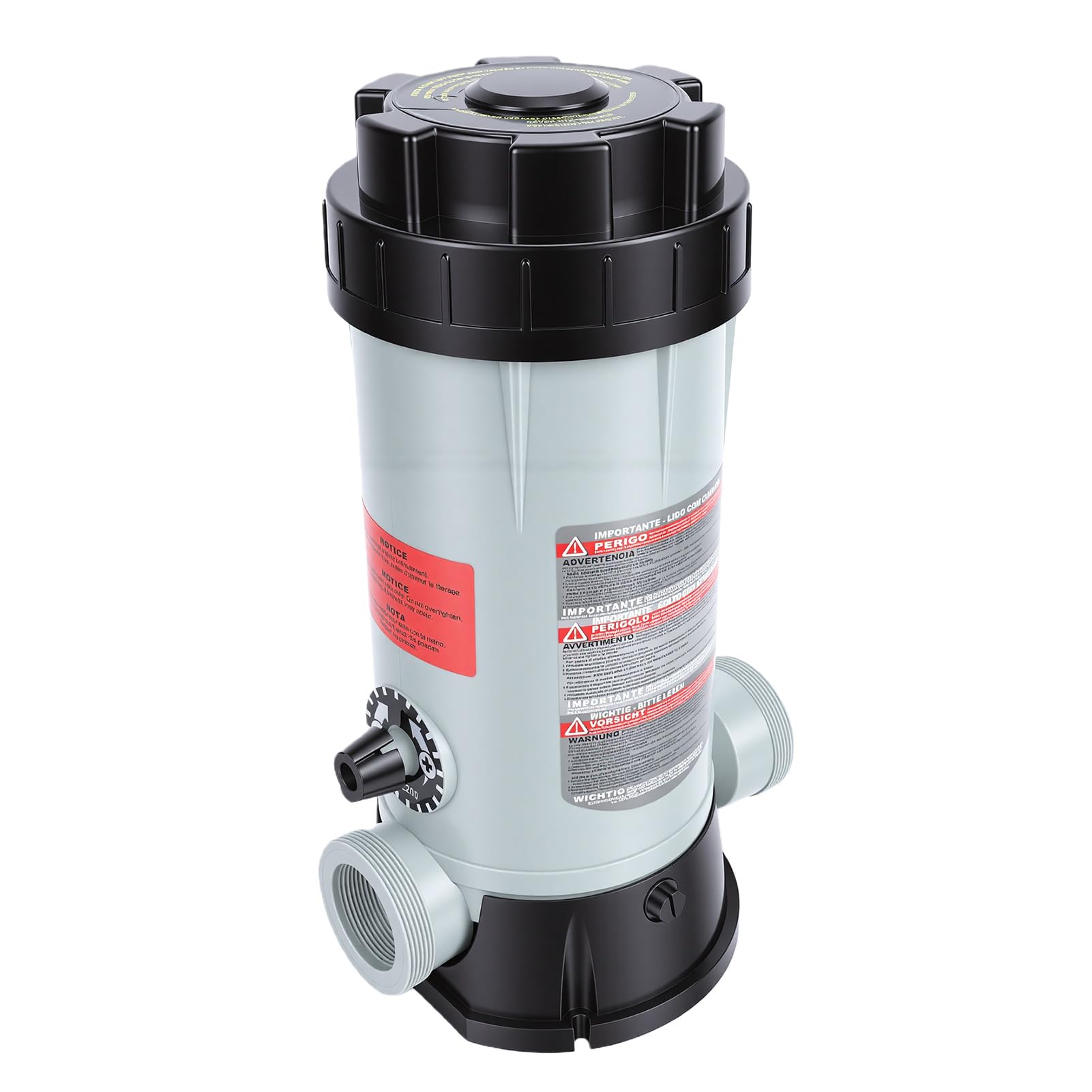 TOPINCN Automatyczny Liniowy Chlorator Basenowy, z Regulowanym Zaworem Przepływu Sterowanym Pokrętłem i Zatrzaskiem Zwalnianym Palcem dla łatwej i Bezpiecznej Konserwacji Basenów