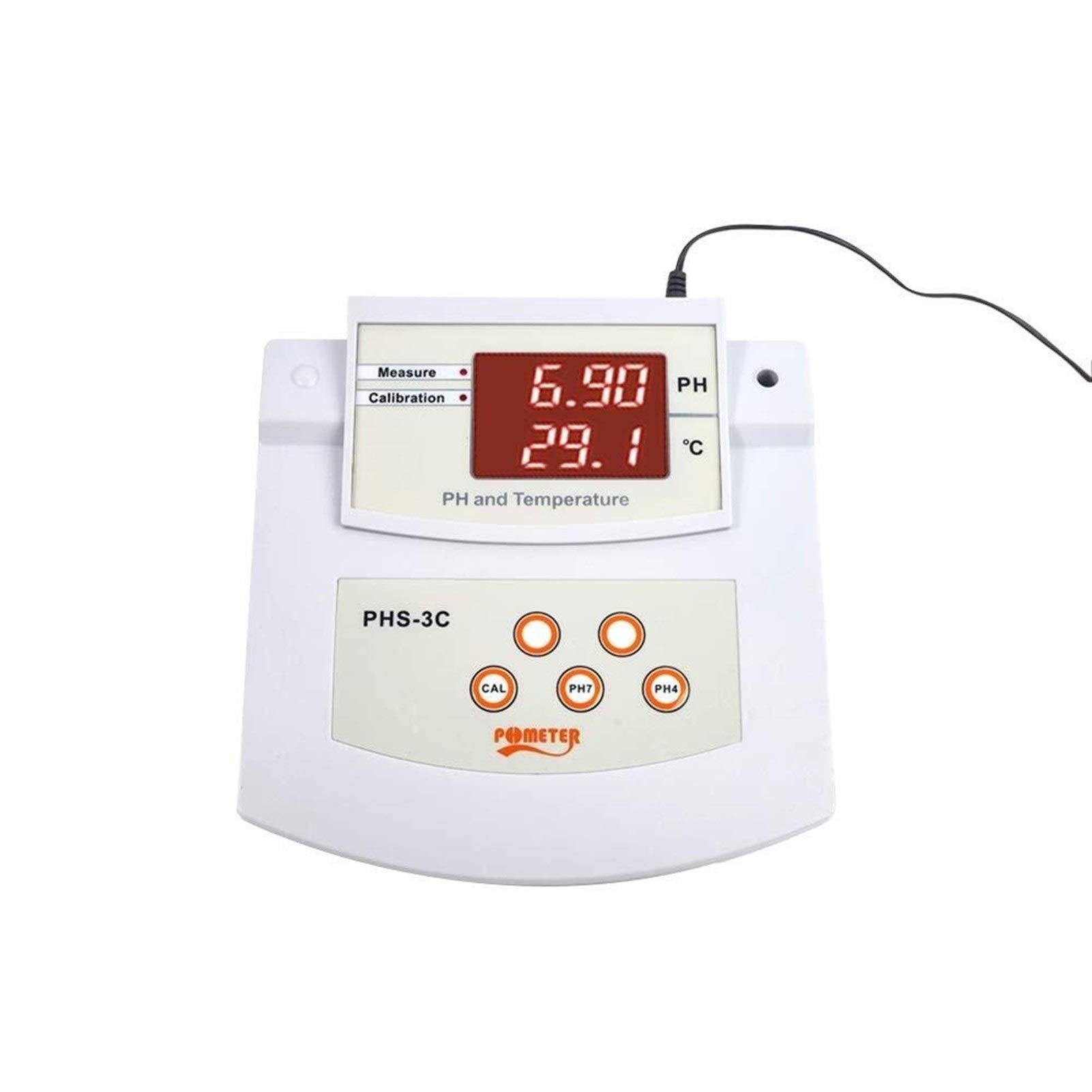 Medidor de pH de laboratorio de mesa con precisión de pH de ± 0,01, 2 electrodos PH/temperatura, calibración automática de 2 puntos, probador digital de escritorio