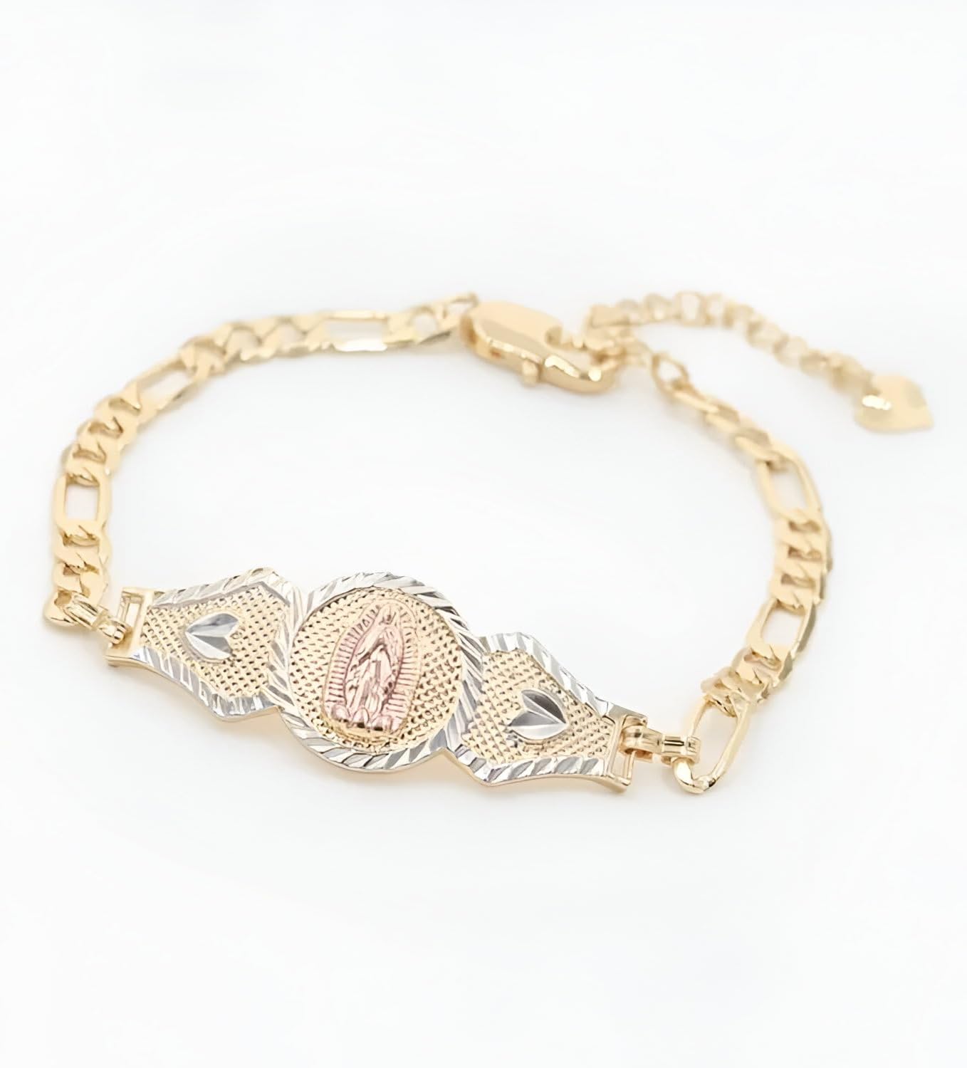 14K Filled Gold Virgin Mary Bracelet For Women - Virgen De Guadalupe Bracelet Con Rosas Pulsera, Simple Ladies Bracelet Virgin Mary Bracelet Religious Lucky Ancle Bracelet,