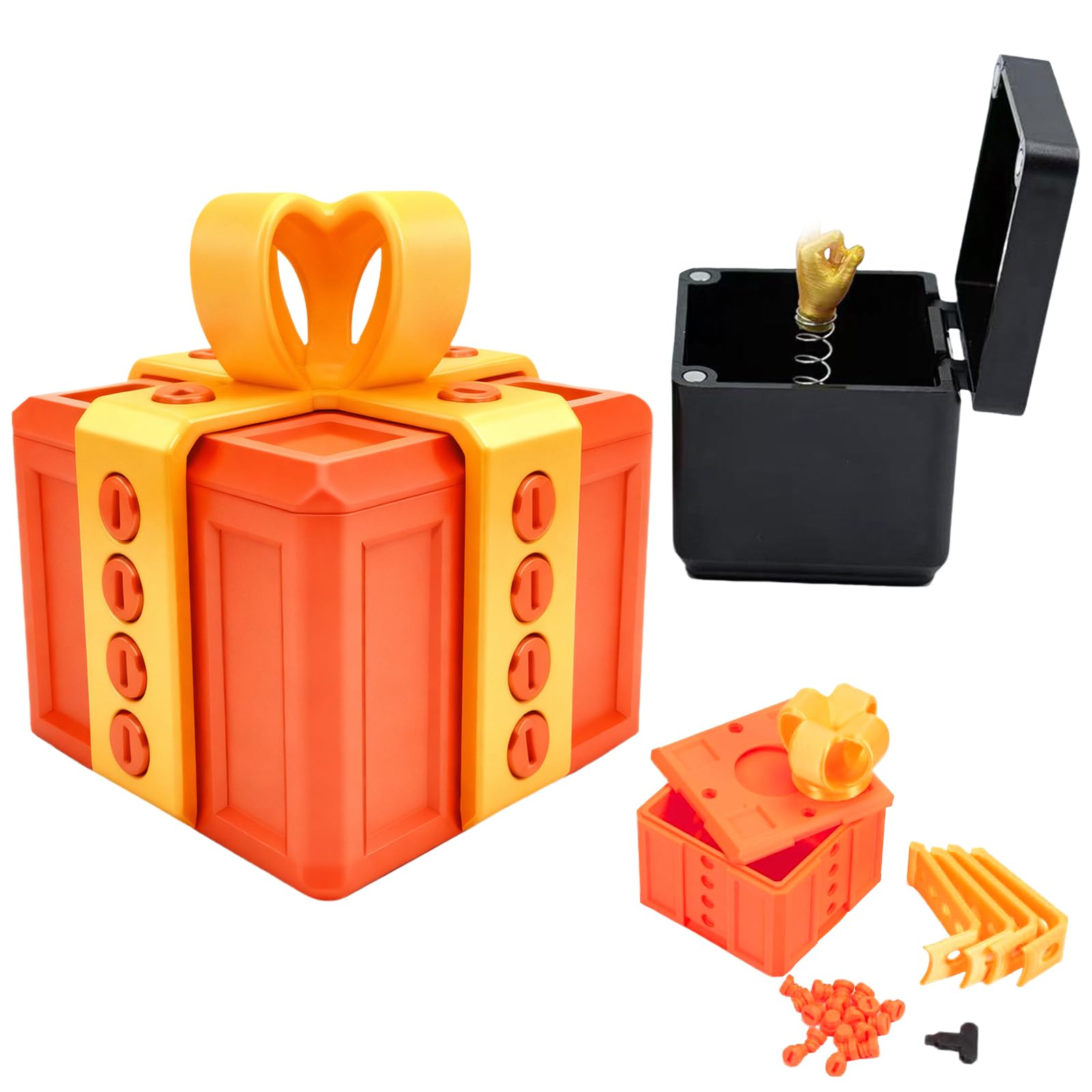 Finger in a Box Annoying Gift Box with Middle Finger 3D Printed Prank Gift Box Screw Challenge Puzzle Box Novelty Fun Gag Gifts for Adults Desk Decor Christmas Birthday Office Pranks