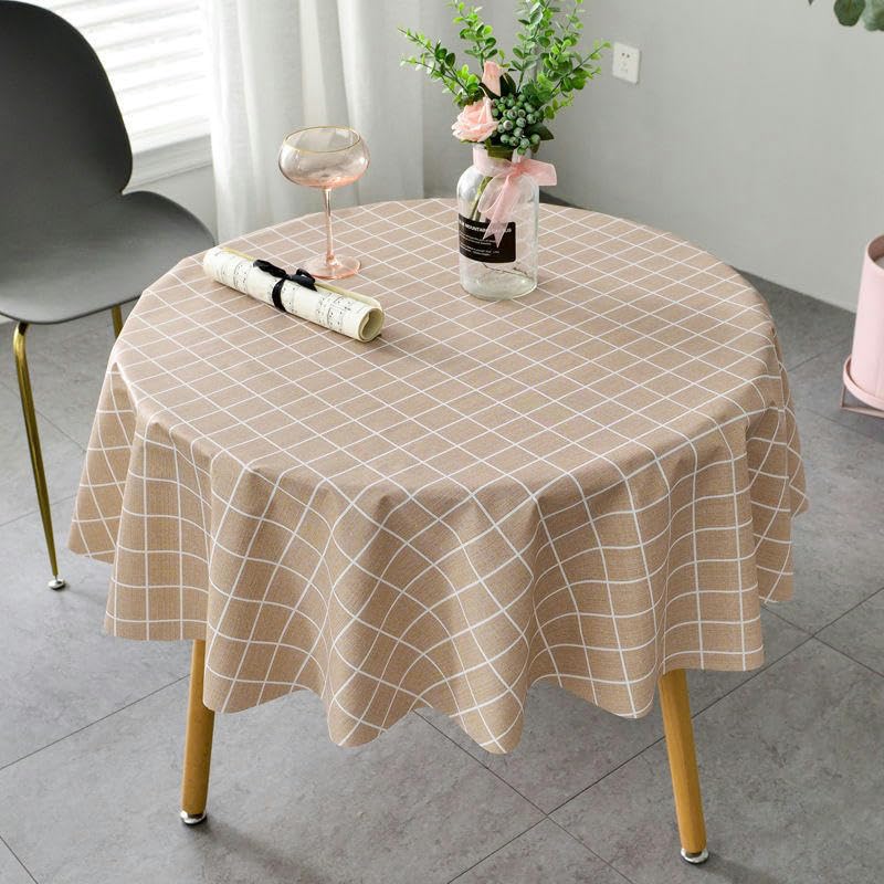 Nappe en PVC table ronde fleurie imperméable et résistante 140cm