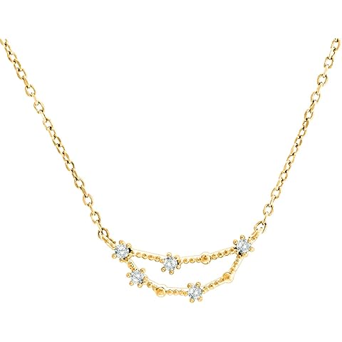 PAVOI 14K Gold Plated Astrology Constellation Horoscope Zodiac Necklace 16-18