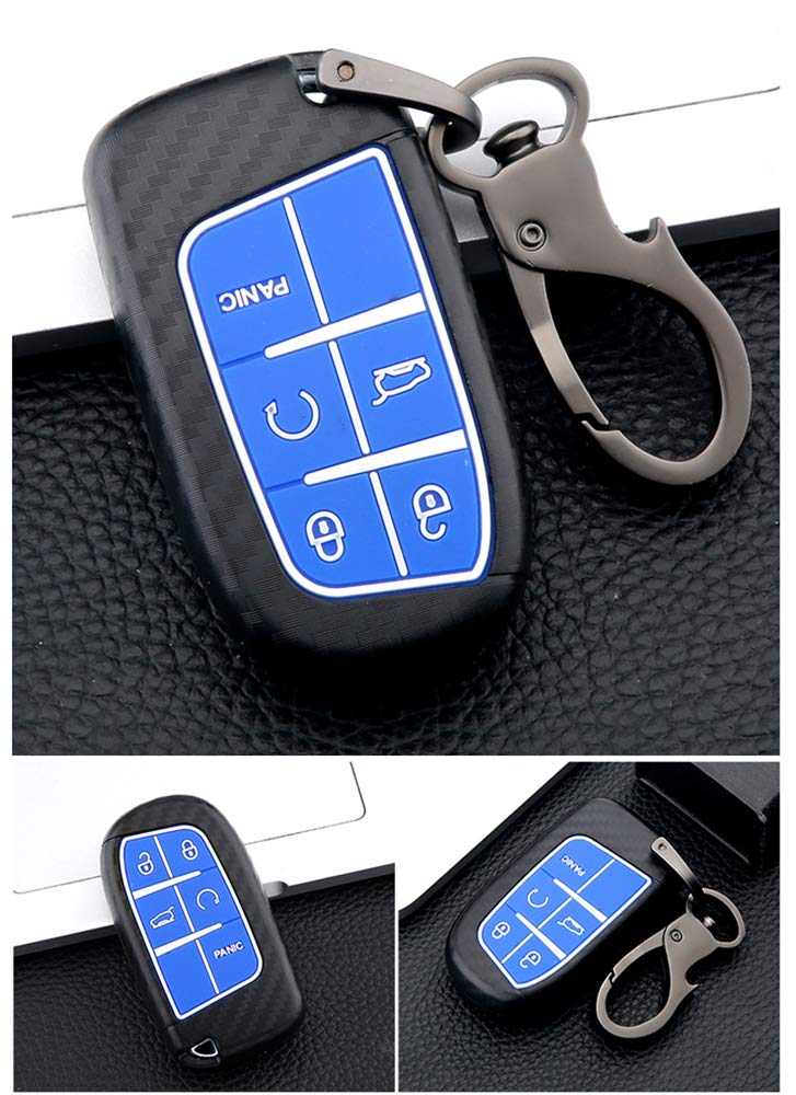 Ontto Custodia In Pelle Vacchetta Per Chiave Jeep, Dodge, Ram – Marrone, Copri Telecomando Con Portachiavi, Protezione Anti-graffio