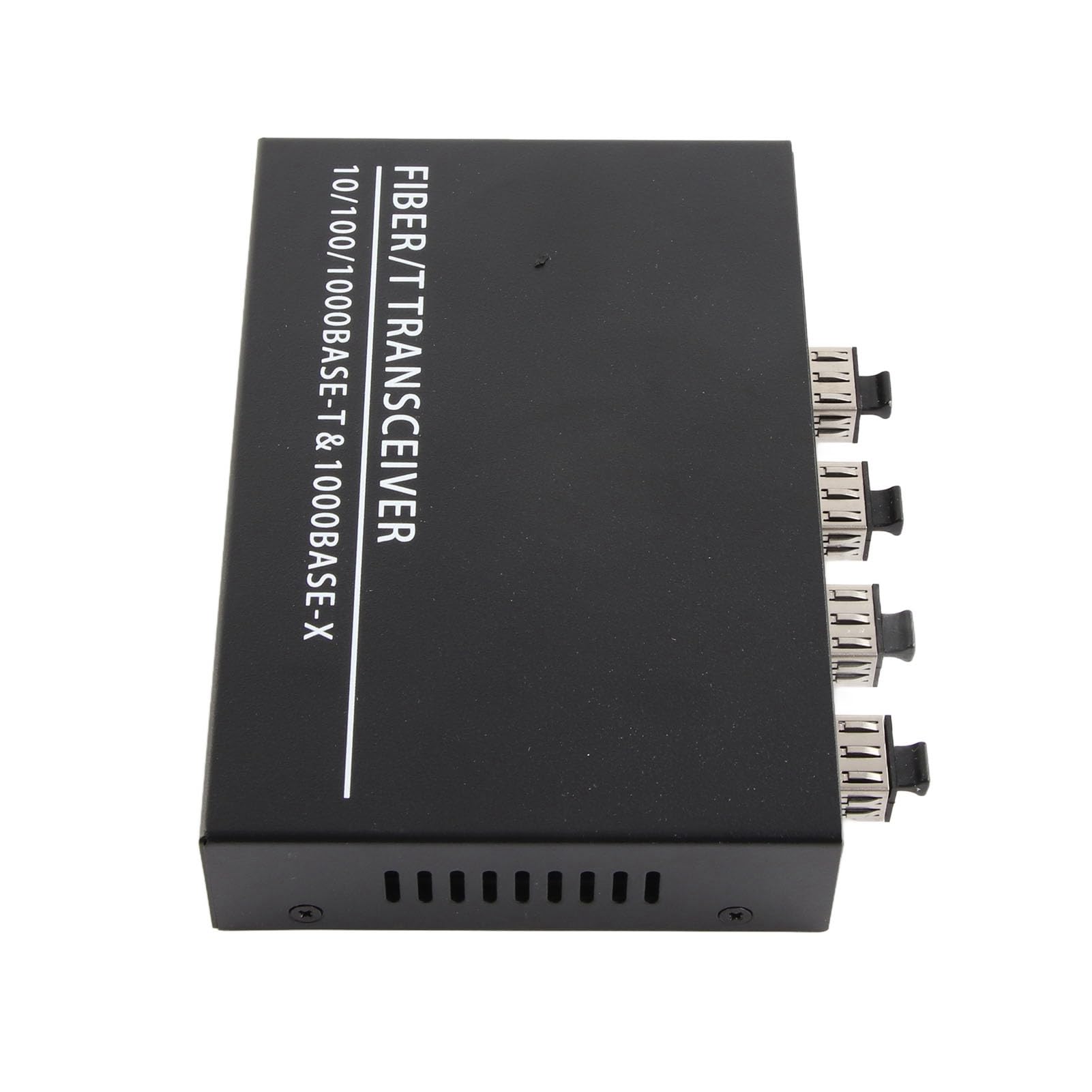Airshi Convertisseur de Média Fibre Ethernet, Convertisseur de Média Fibre SFP en Métal 8 Ports électriques RJ45 Port 4 Ports Optiques 100-240V jusqu'à 120 Km pour la Maison (Prise UE)