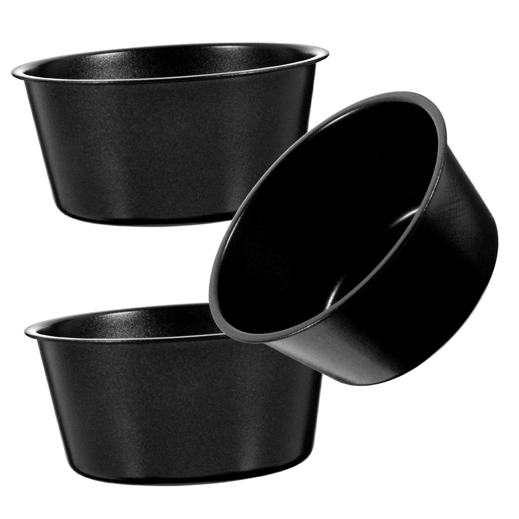 TOPBATHY 5 Set Stampo Per Budino Cucine Stampini Per Budini Stampo Per Muffin Stencil Torte Mini Padelle Per Budino Tortiere Tortiera Torta Acciaio Carbonio Black 3 Pezzi * 5