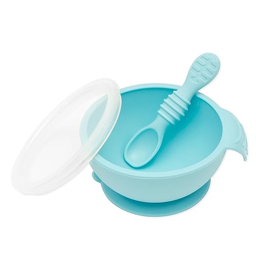 Bumkins - Plato dividido de succión para bebé o niño pequeño sin BPA apto para microondas y lavavajillas Blue-FF, Gris-FF, Lavanda, marmoleado,