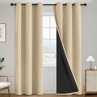 Vista 16 de SimpleHome - Cortinas opacas 100% para recámara, cortinas de ventana con ojales beige, con aislamiento térmico, cortinas de oscurecimiento