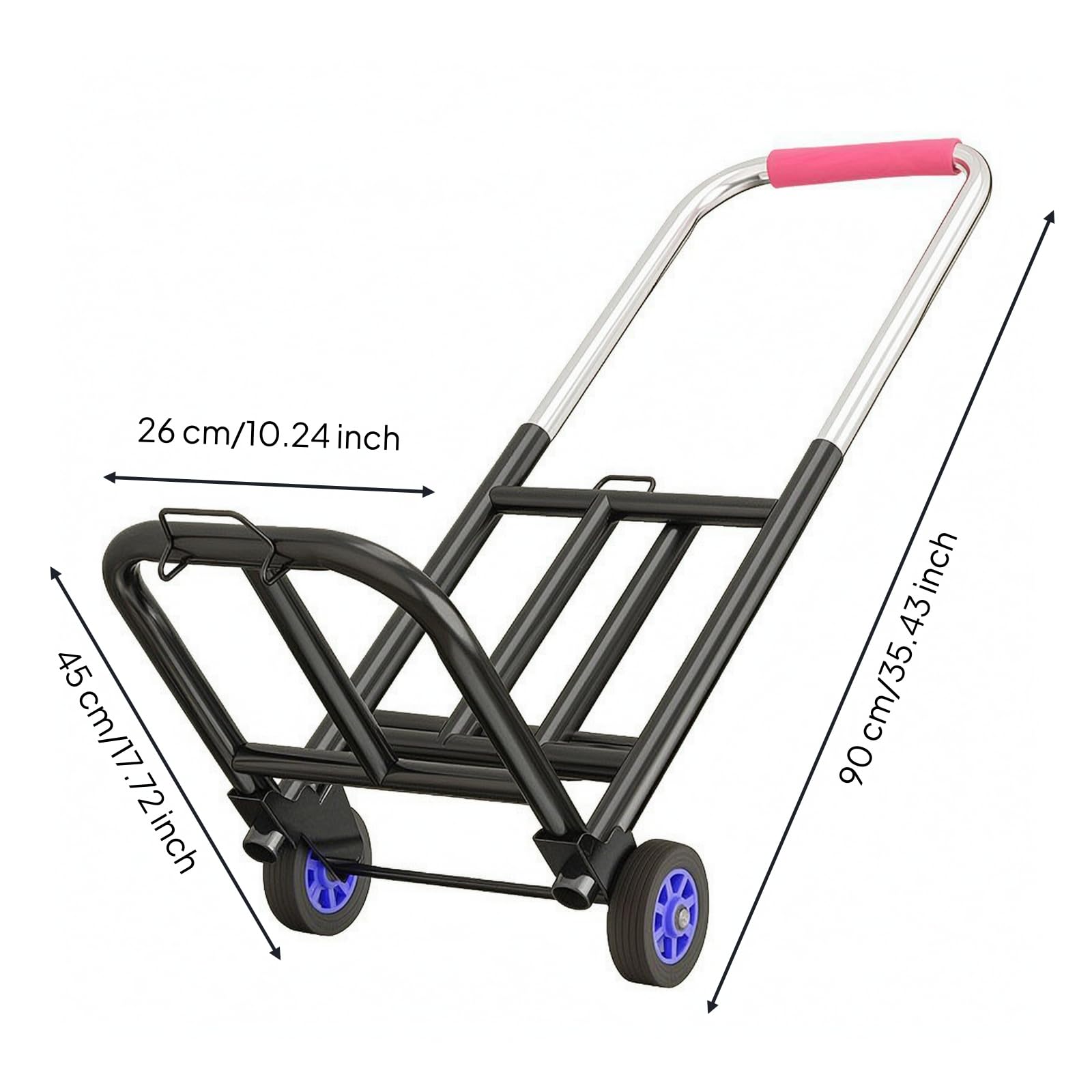 Carrello Portapacchi Saliscale Manuale | Struttura in Ferro, Carrello Saliscale, Robusto, per Trasloco, Carico 60KG