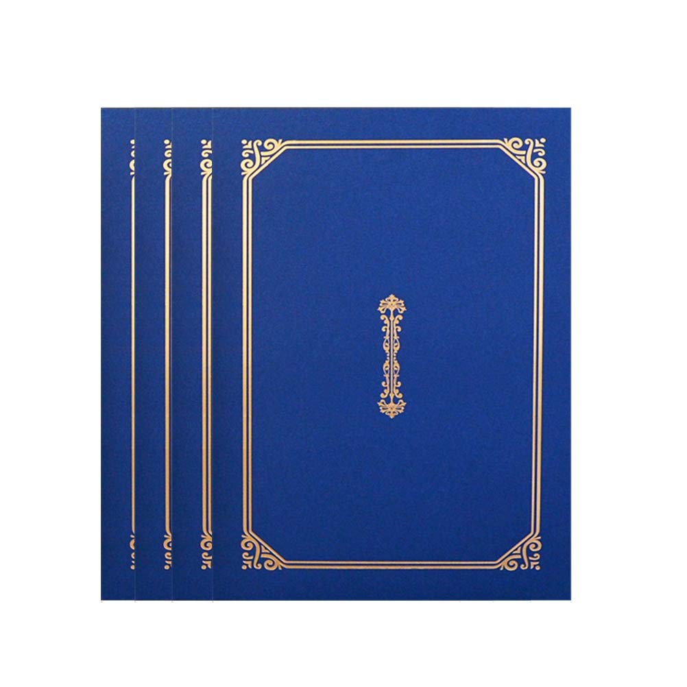TOYANDONA Lot de 4 porte-certificats pour diplômes A4 Bleu marine 30,5 x 22,5 cm