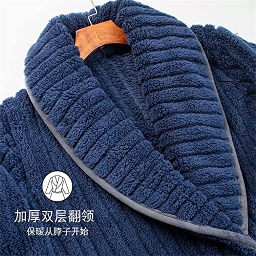 Nightgown Men's Winter Velvet Thickened Long Flannel Warm Bathrobe Bathrobe2