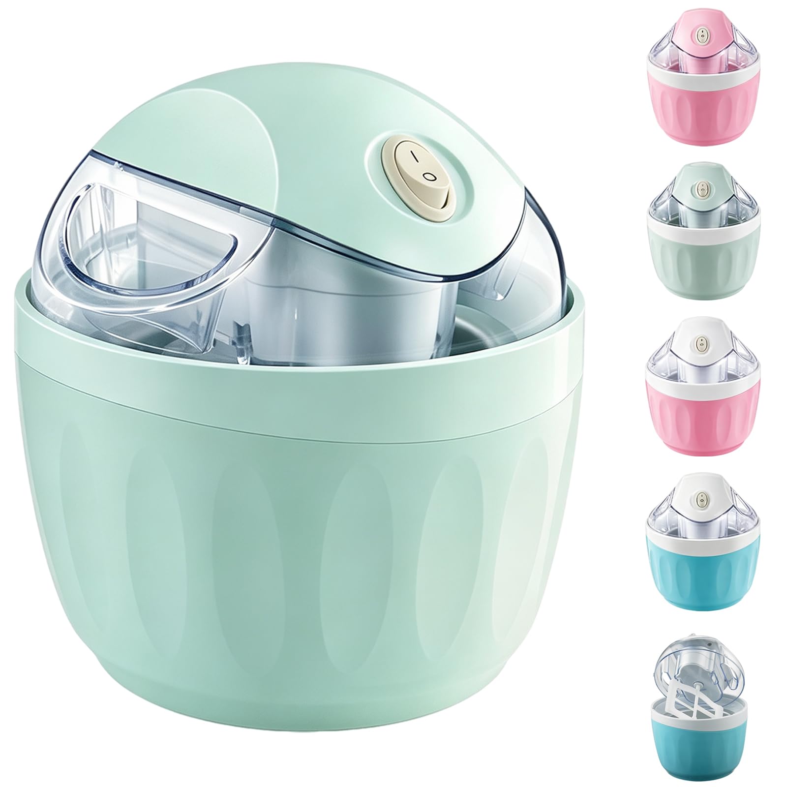 Mini Gelatiera per Casa, Mini Macchina per Gelato e Sorbetto，Azzurro chiaro