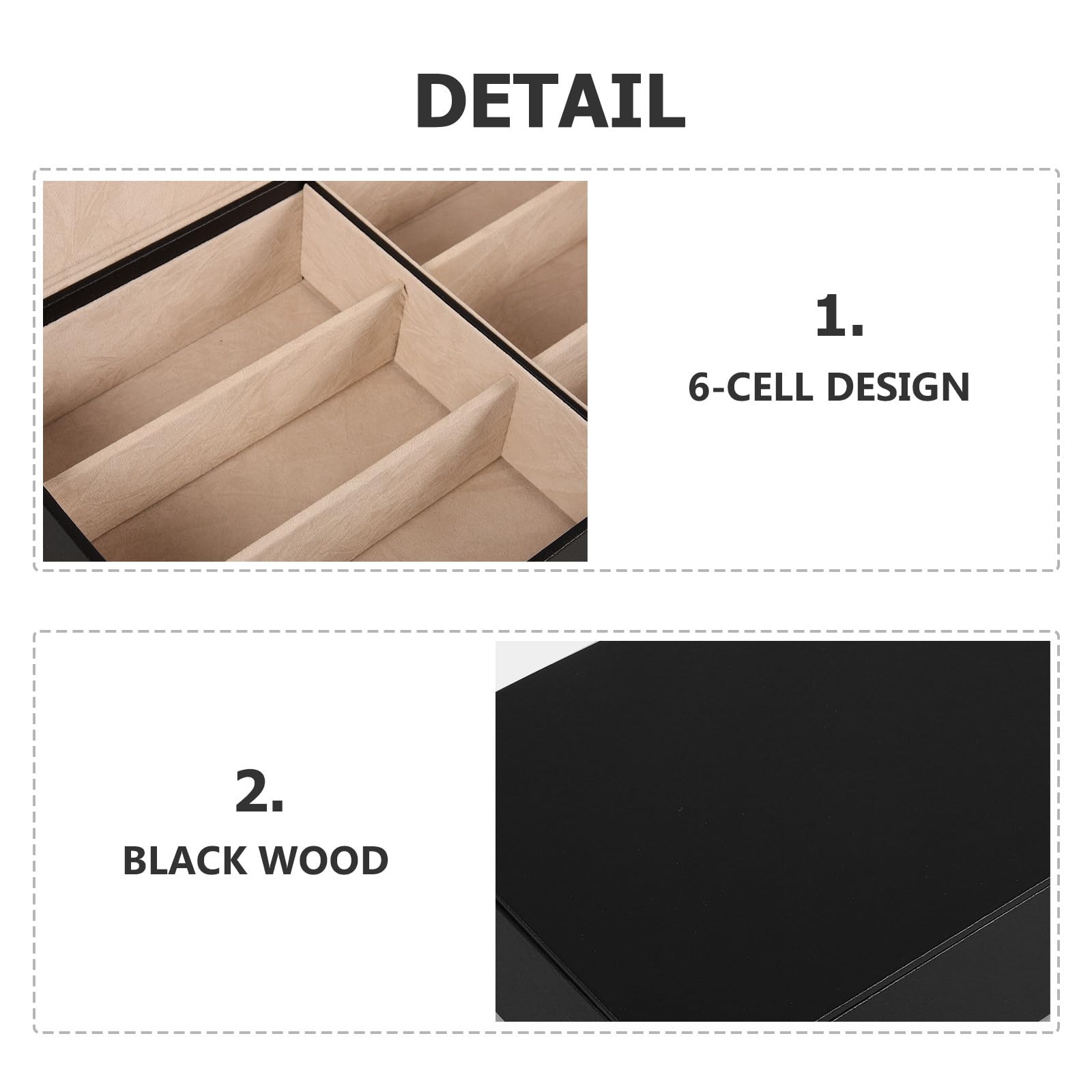 Healeved Scatola Porta Occhiali in Legno 6 Scomparti Organizer per Occhiali da Sole e Normali Custodia Compatta Salvaspazio per Riporre e Esporre da Sole da Vista