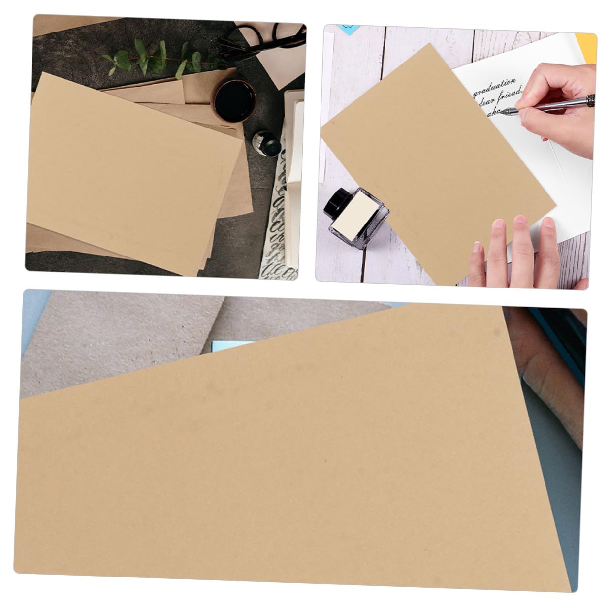 Veemoon 100 Blatt A4 Briefpapier aus Dickem Braunem Kraftpapier Elegantes Vintage Schreibpapier mit Freundlichem Material für Briefwechsel und Bastelprojekte