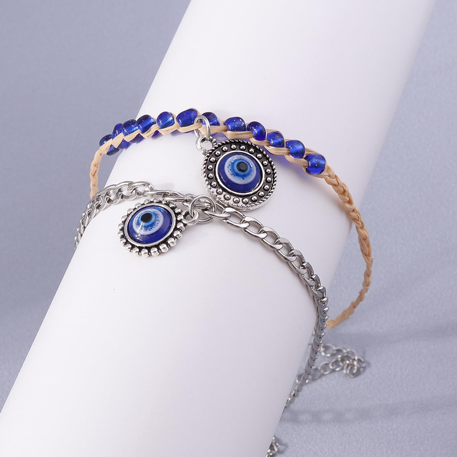 Bohemien Blu Malocchio Cavigliere per Le Donne Estate Spiaggia Cavigliera Bracciali Catena Ragazze Gioielli Regali