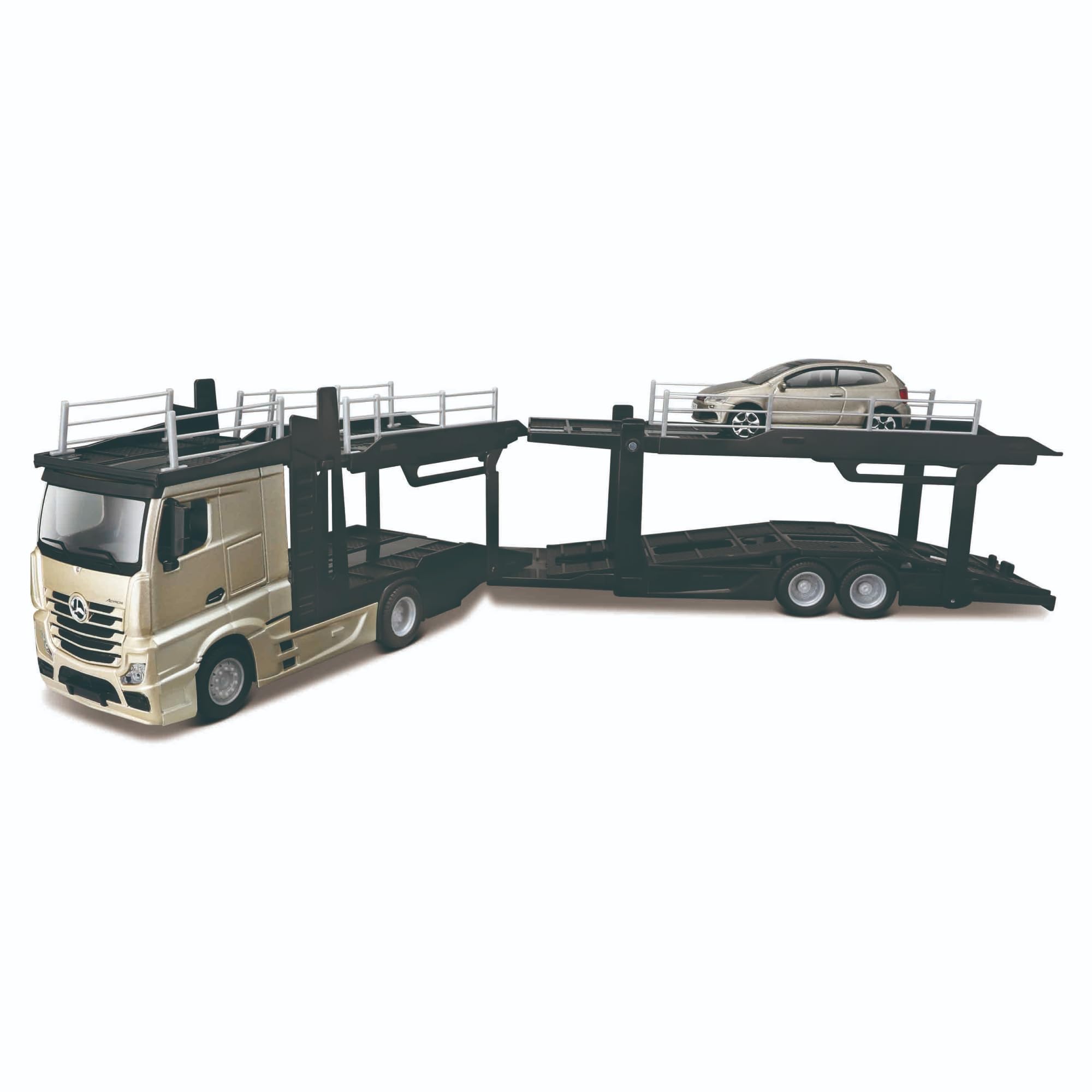 BBURAGO Camion Bisarca con Auto Bburago - Modellino Realistico Camion con auto in Scala 1:43 (Scelta Casuale tra i Modelli Disponibili), Licenza Ufficiale, Età consigliata 3+ Anni