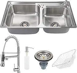 Pingoo.casa, Cuba Dupla com Acessórios Misturador Gourmet Munim - Prata