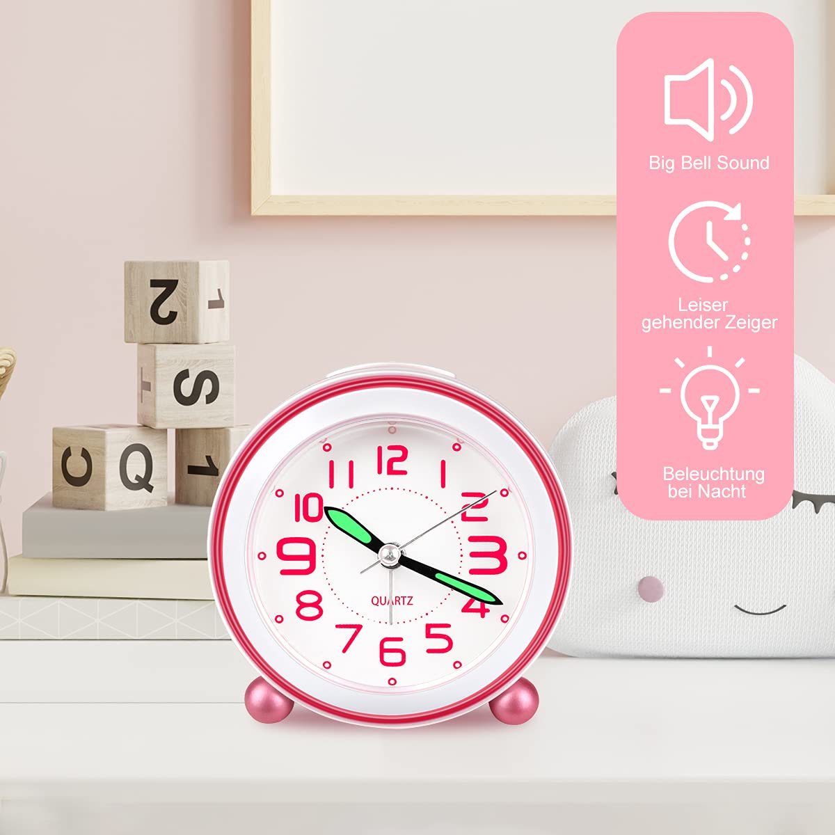 Ayybboo Réveil Analogique Silencieux Sans Tic-Tac,Réveil De Voyage
