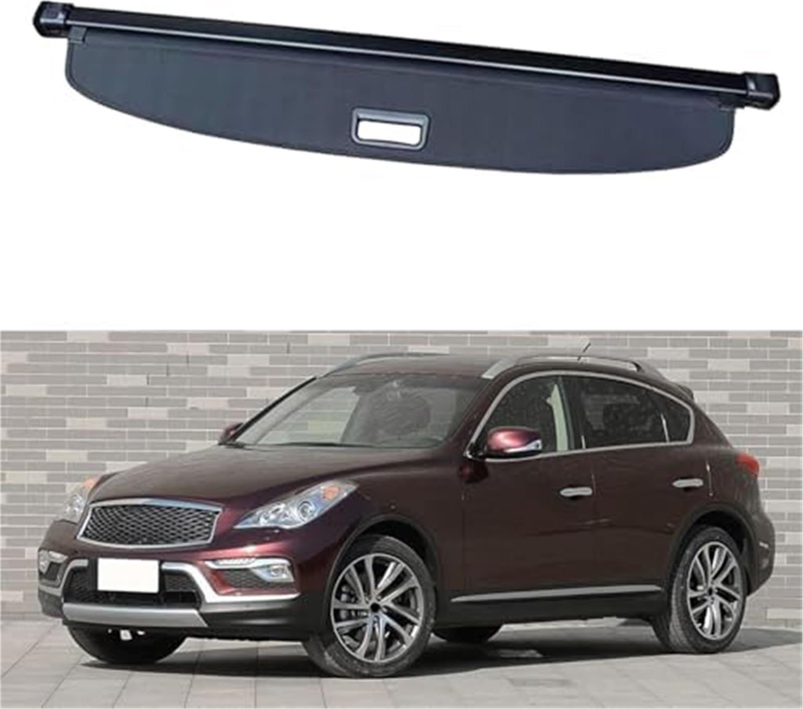 fhjwqronte Cargo Area Storage Rack Parcel Shelf Car Retractable Cargo Cover Luggage Shade Shield, for Qx50 2013-2018 Rear Boot Trunk Racks Privacy Panel Roller Blind Shelves