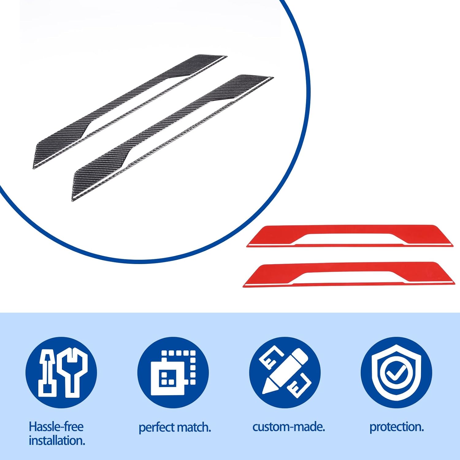 Car Door Sill Protector Cover,Carbon Fiber Inner Door Sill Anti-Slip Guard Trim 2PCS, Interior Door Sill Cover Scuff Plate Trim Sticker Compatible with Chevrolet Corvette C8 2020-2023 (Black Carbon)