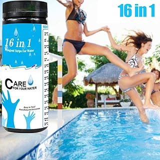 Tiras de teste de água - 16 em 1 tiras de teste de piscina rápidas e precisas,100 tiras de teste de água PCS com dureza, PH, chumbo, ferro, cobre, cloro, ácido cianúrico Gonipol