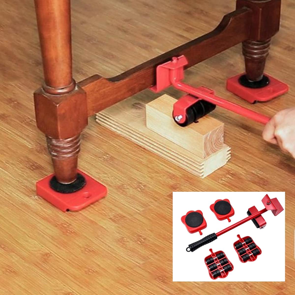 BUFFER® Tekerlekli Basit Pratik Ağır Beyaz Eşya Kanepe Koltuk Taşıma Kaydırma Aleti Aparatı Seti, Akıllı Mobilya Kaldırıcı