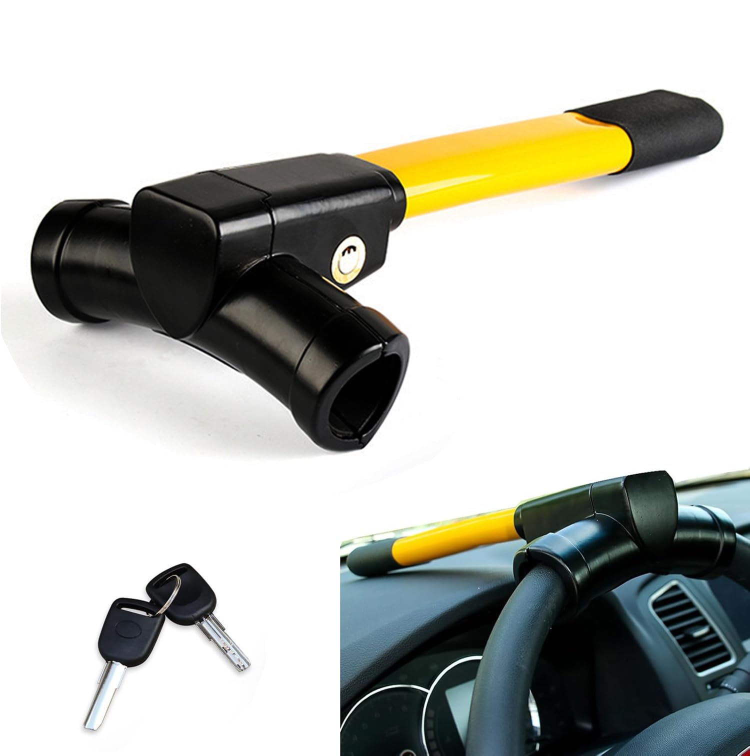 Blocca Sterzo Antifurto Per Fiat Fiorino E Qubo Combi (2008-2016): Blocco Volante Visibile, Robusto E Facilissimo Da Montare