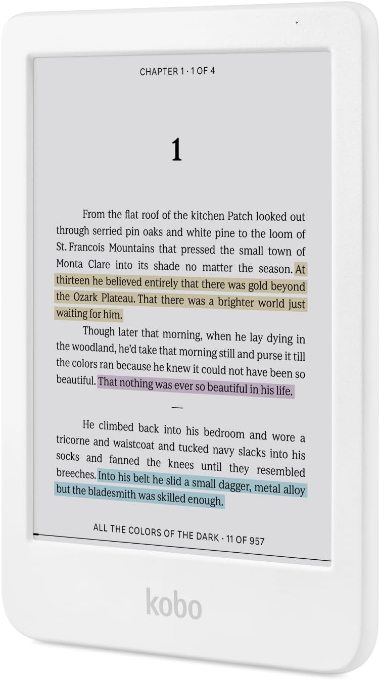 Kobo Clara Colour eReader (White) with Case Bundle (Misty Green SleepCover, Case Bundle)