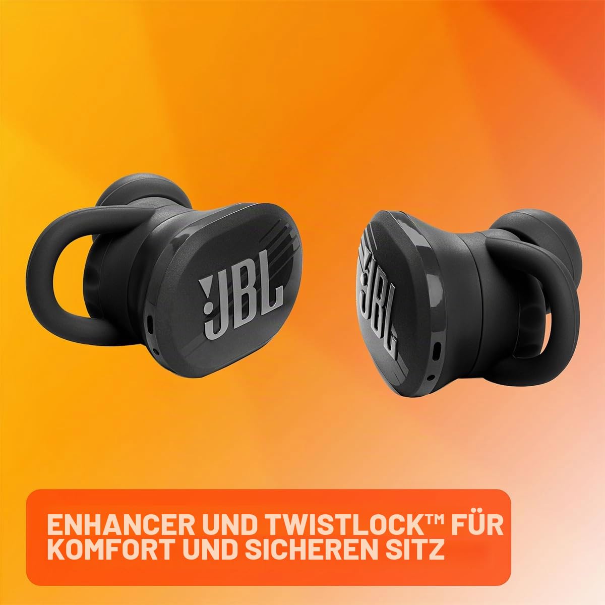 JBL Endurance Race TWS – wasserdichte, kabellose Sport-Kopfhörer, JBL Reiner Bass-Sound, bis zu 30 Stunden Akkulaufzeit, IP67 wasserdicht und staubdicht, Umgebungsbewusst & TalkThru (schwarz)