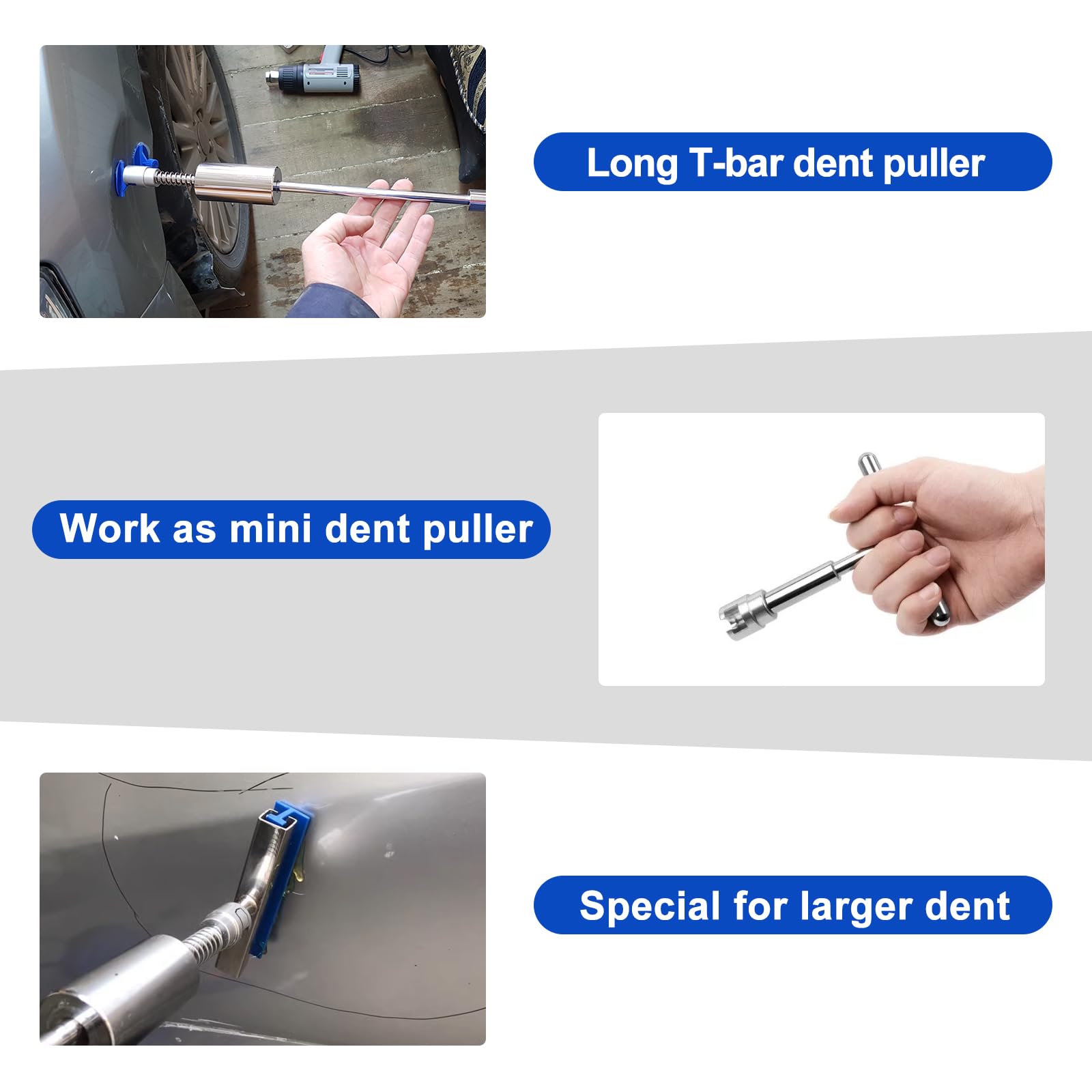 34 Pezzi Kit Tirabolli per Carrozzeria, Riparazione Ammaccature Carrozzeria Auto, Tira Bolle Auto Grandine, Levabolli Carrozzeria, Kit Ripara Ammaccature per Auto