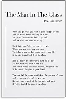 AMZPOSTERLN The Man in The Glass Poster Poem Motivational Quote Canvas Art Aesthetic And Wall Art Picture Decor Poster 12x18inch(30x45cm)