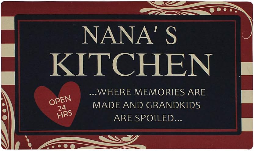 Welcome Doormat, Entrance Mat Floor Mat Rug Indoor Outdoor Front Door Mat with Non-Slip Rubber Backing, Printing Door Mat with Nana’s Kitchen Pattern, 17''WX29''L (Nana's Kitchen Doormat)
