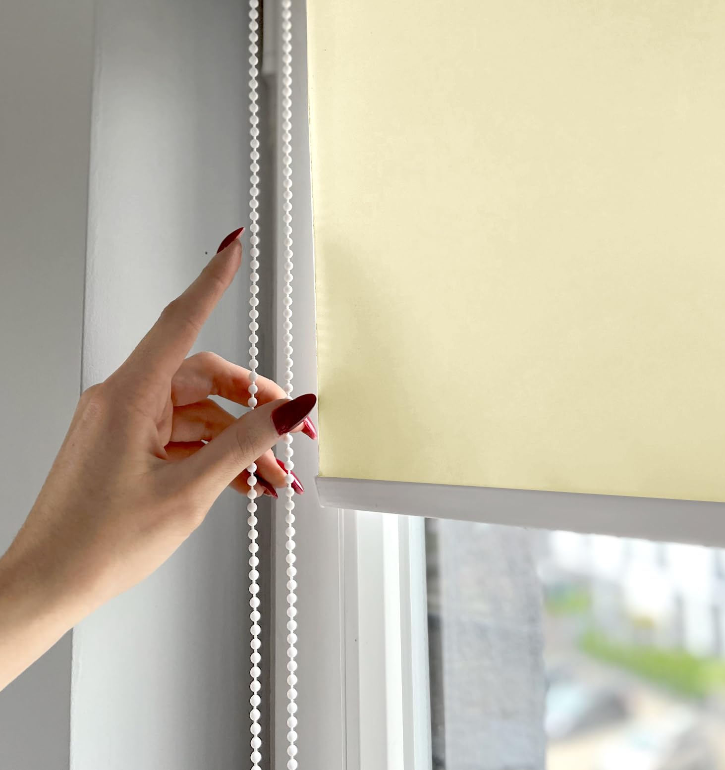 Rollmayer mit Bohren Schraubmontage Seitenzugrollo Sichtschutz Lichtschutz Sonnenschutz für Fenster und Tür Rollo Innen (Classic Sand 150x150 cm BxH)