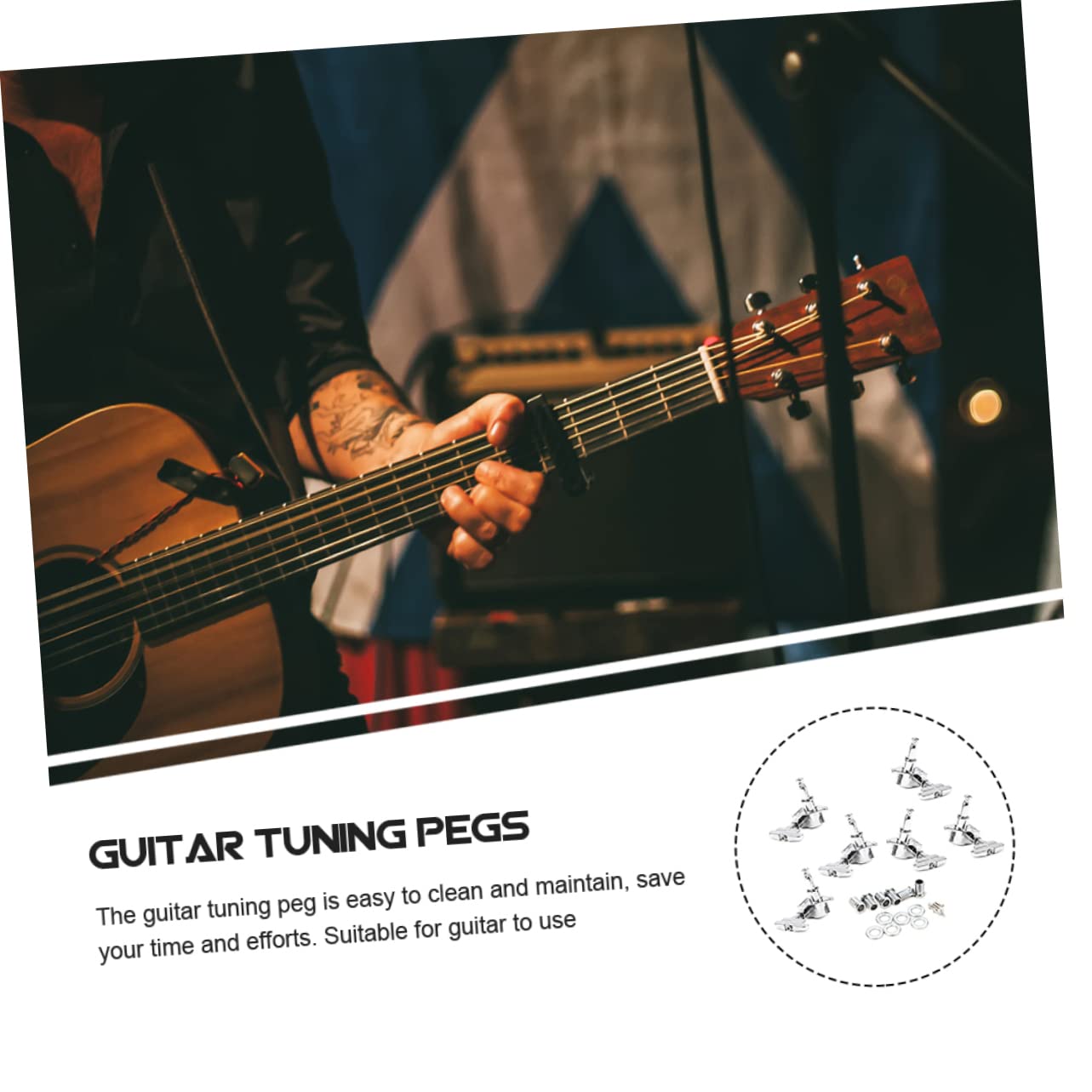 ifundom Guitar Tuners Tuning Pegs Set of Guitar Tuning Pegs for Key Sturdy and Easy to Install