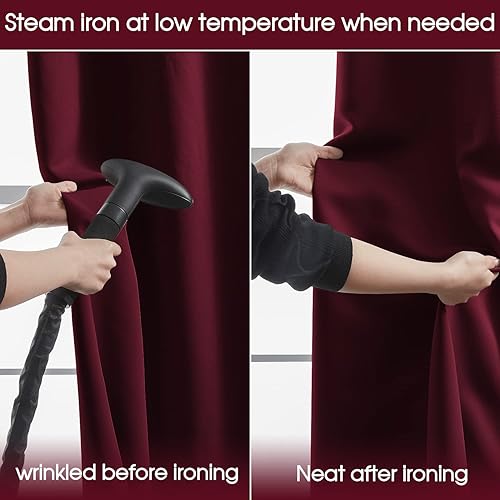 Miniatura 6 de Rutterllow -Cortinas opacas cortas de 52 x 54 pulgadas para sala de estar, dos capas con forro negro, ojales en la parte superior, reducción de