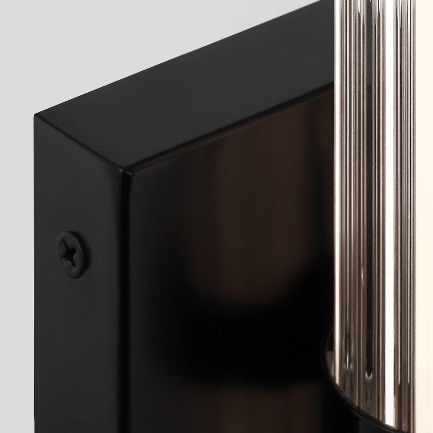 Licht-Erlebnisse LED Wandleuchte Bad IP44 35.5 cm hoch Schwarz Glas Metall 3000 K 985 lm Vintage Design Badezimmerleuchte Wandlampe Spiegel