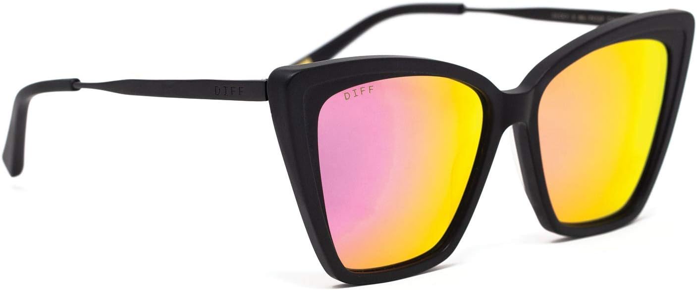 DIFF Becky II Designer Oversized Cat Eye Sunglasses for Women UV400 Protection, Black Fashion Frames - Image 6