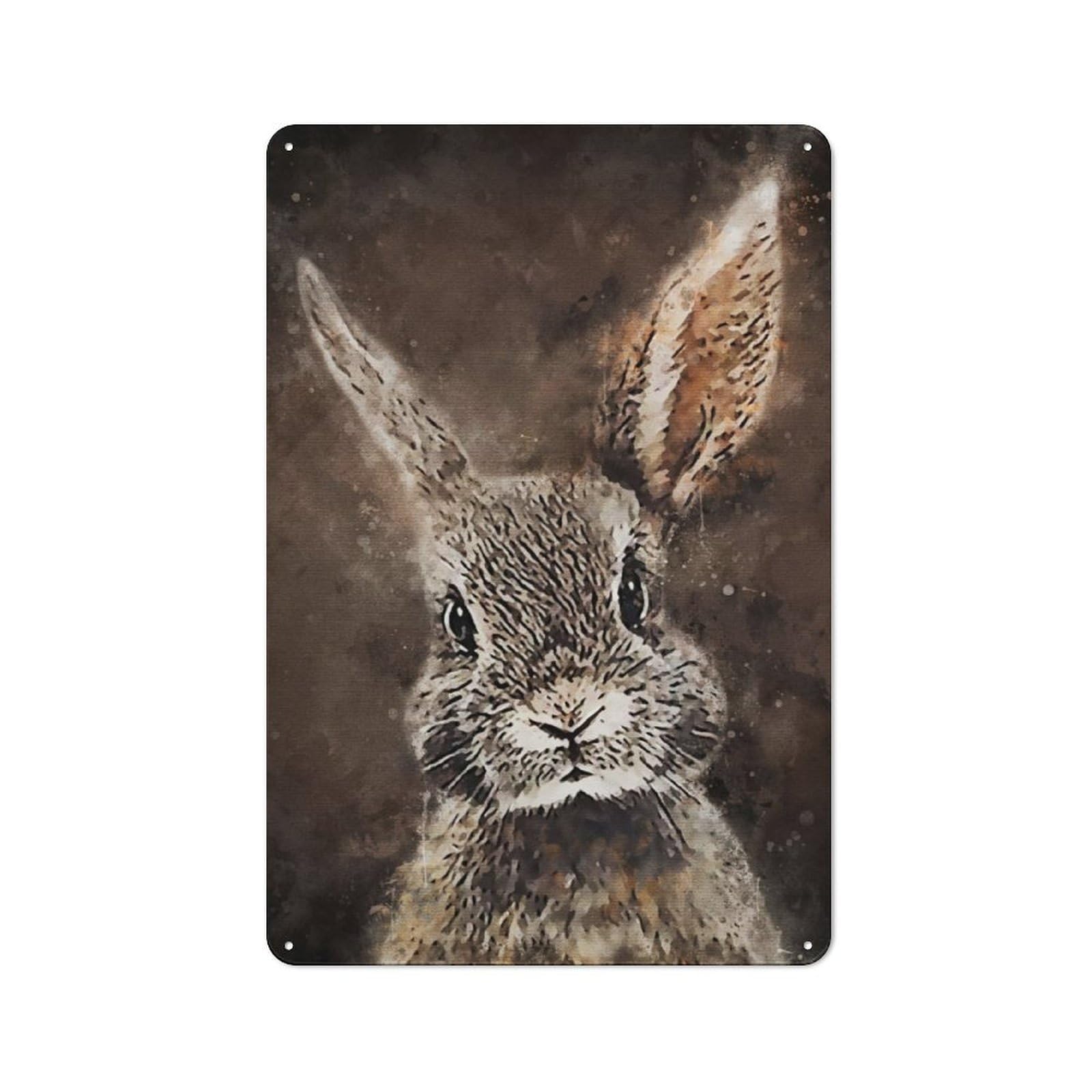 Junmoney Cute Rabbit Retro Metal Plaque 30X20cm For Lounge Or Reading Corner, Winter Wall Decor For Reading Corner Decorators