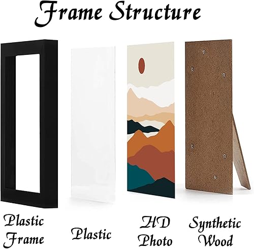 Miniatura 2 de Juego de 3 portarretratos negros de 8 x 10 pulgadas, marco transparente alto para collage de fotos de 8 x 10 pulgadas, lienzo tamaño póster, montaje