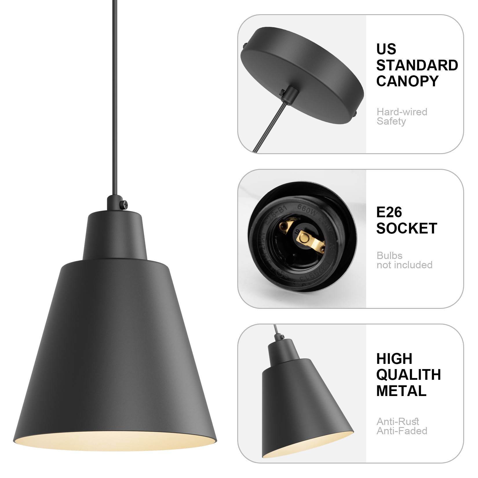 シーリングライト・天井照明 Landscape Products Ceiling Lamp Black Aoceley Industrial Pendant Lights, Black Pendant Light