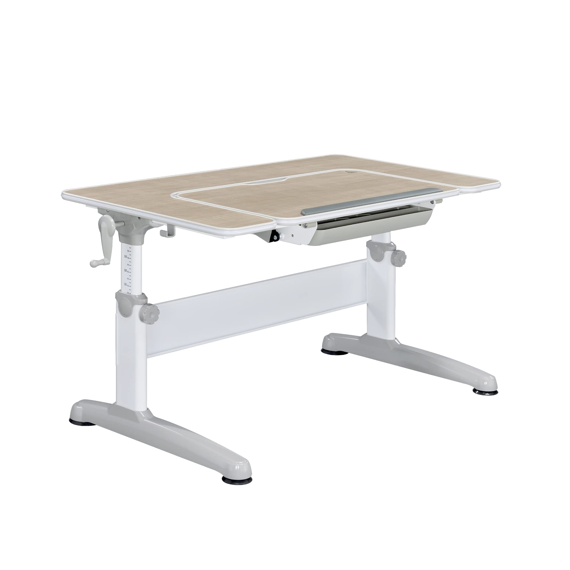 SingBee Aster 603 Height Adjustable Study Desk for Kids, Gray and Natural Birch