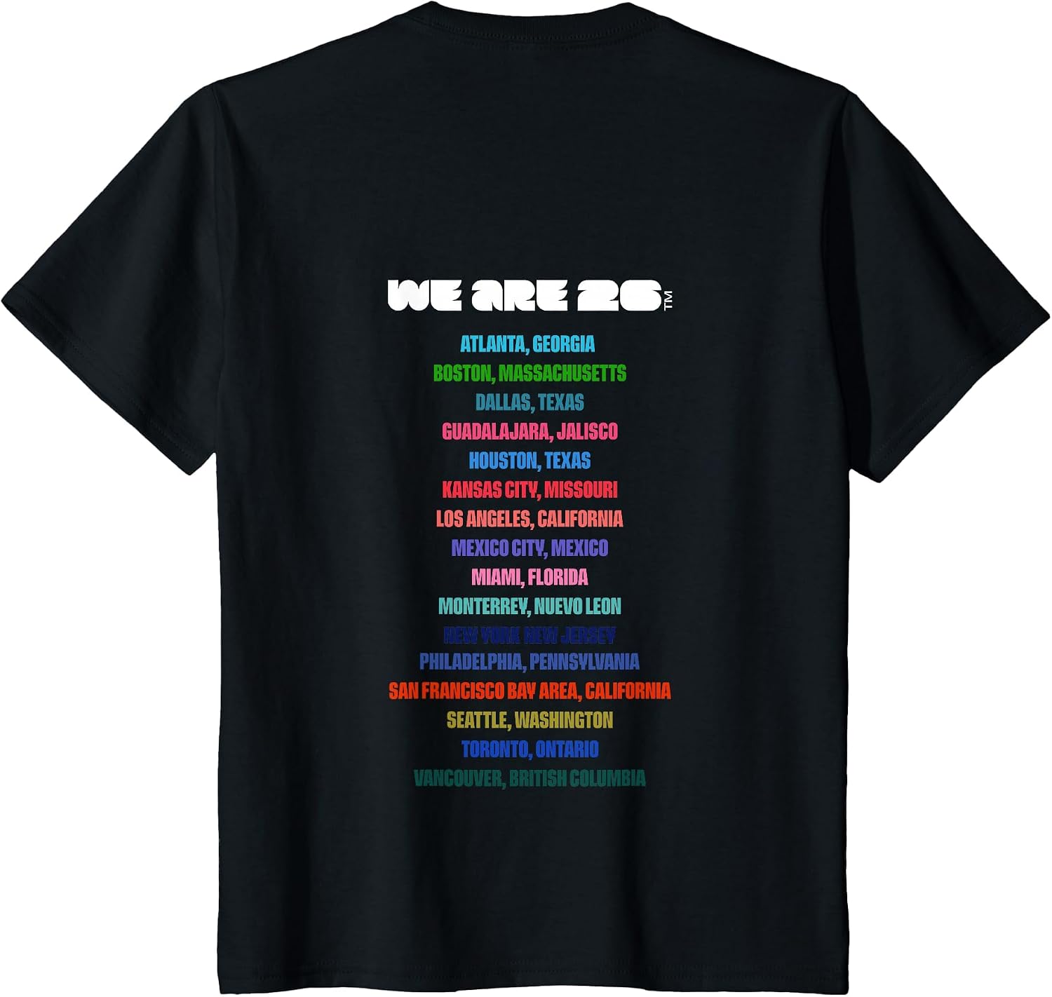 Kids FIFA World CUP26 Host Cities List T-Shirt