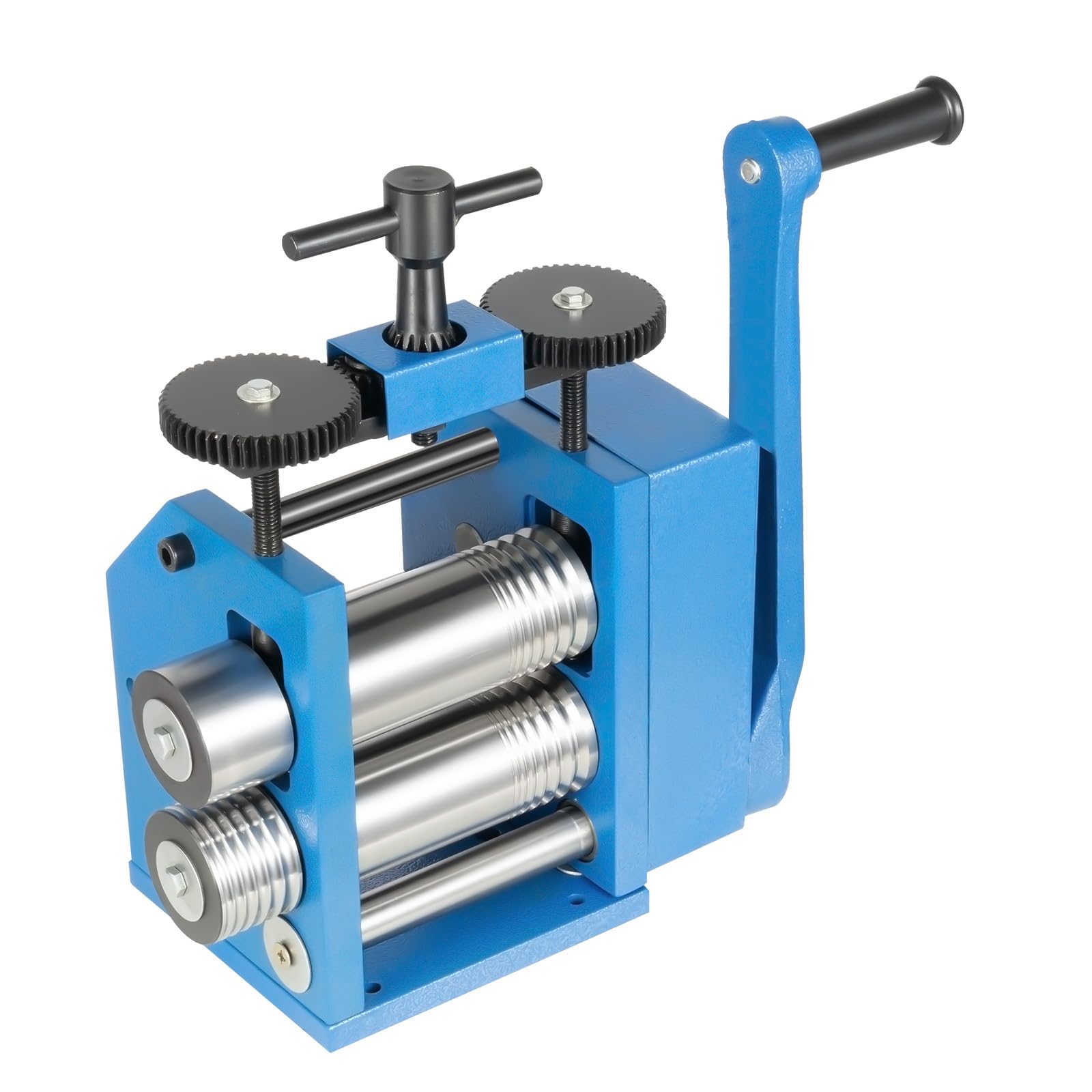 FXEIPOL Rolling Mill Machine 3 Inch (72mm) Manual Rolling Mill Machine Roller Manual Combination with Hand Crank Jewelry Rolling Mill Machine for Jewelry Industry