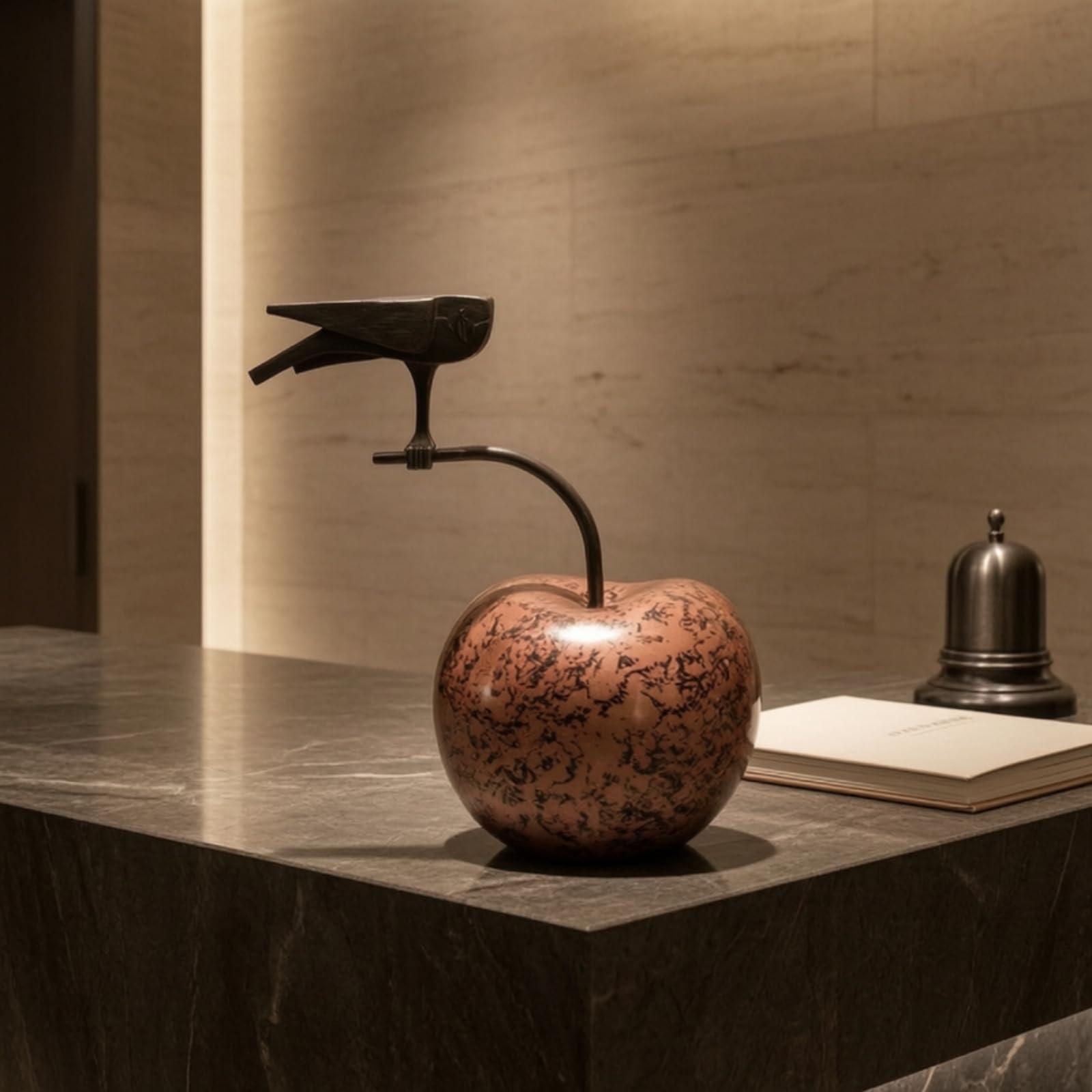 Apfel modern Apfel mit Metallstiel stilvoll Obstration für Wohnzimmer, Regal, L for Apple
