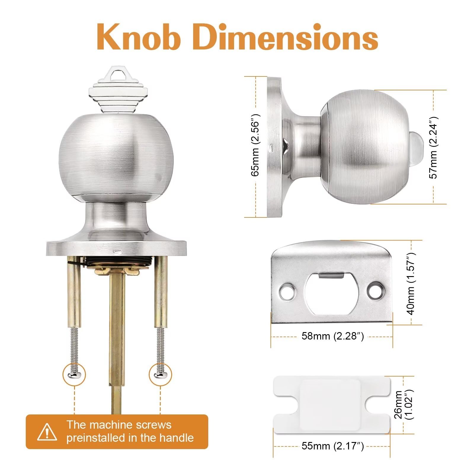 Brushed Nickel Door Knobs - Keyed Alike Locks -6